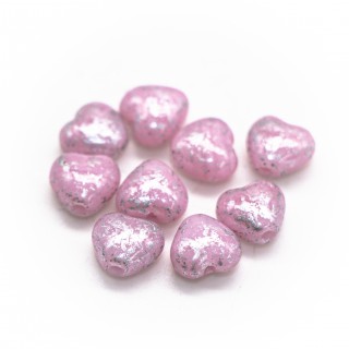 Бусины HEARTS розовый жемчужный 